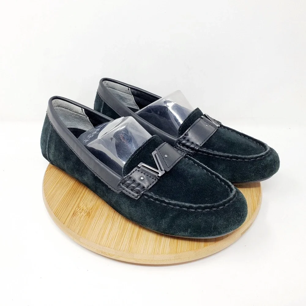 Vionic Hilo Loafer Womens 7 Flats Black Suede Leather Slip‎ On Shoes Honor